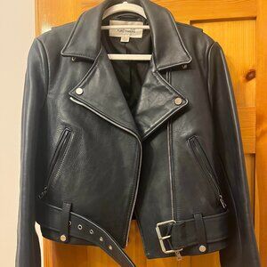 DVF Navy Leather Jacket
